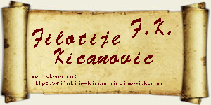 Filotije Kićanović vizit kartica
